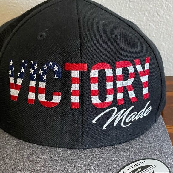 NWT Victory Made Patriot SnapBack Cap Hat Red White Blue and Black - Picture 4 of 9